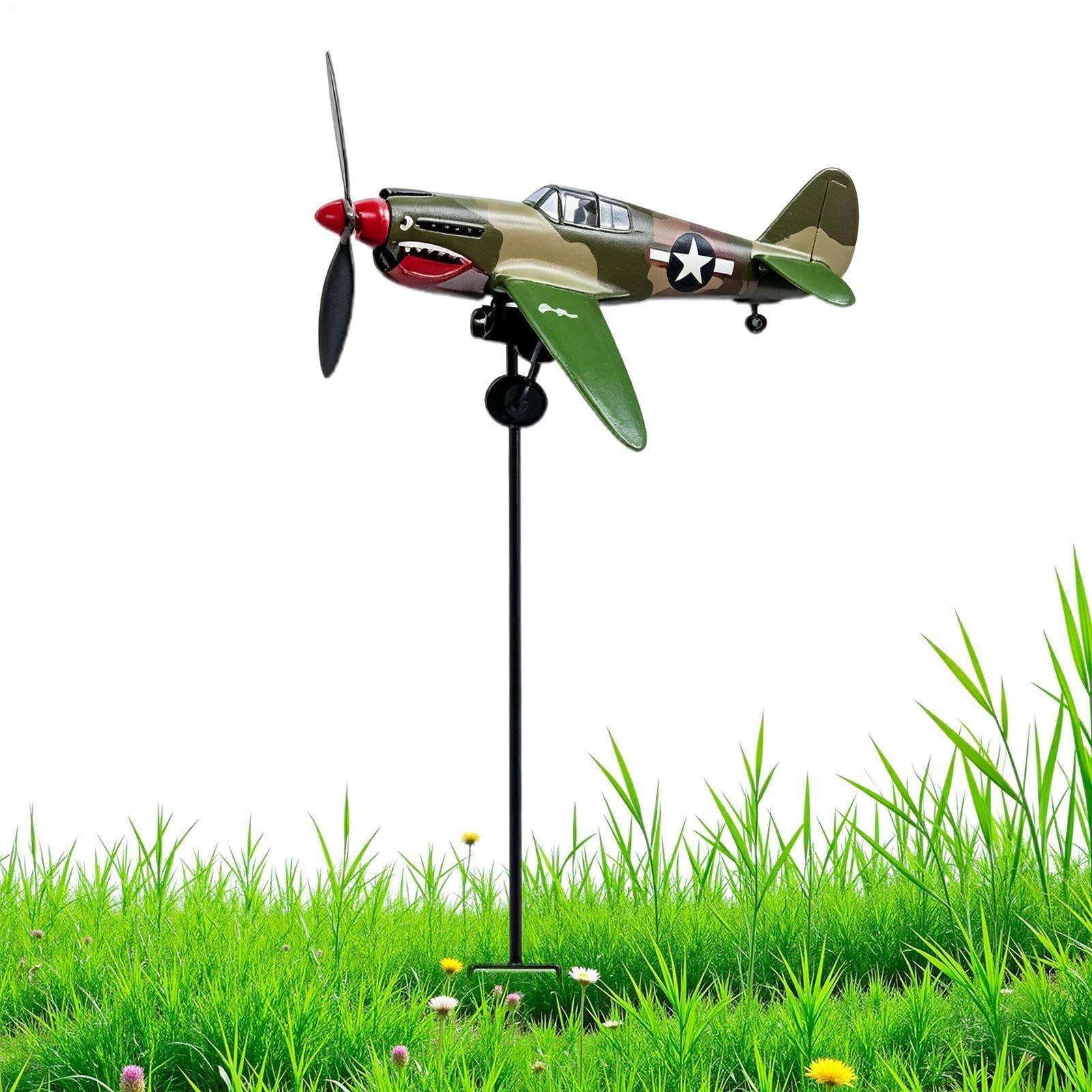 Veleta para exterior de avión para medir el viento y decorar tu jardín o valla