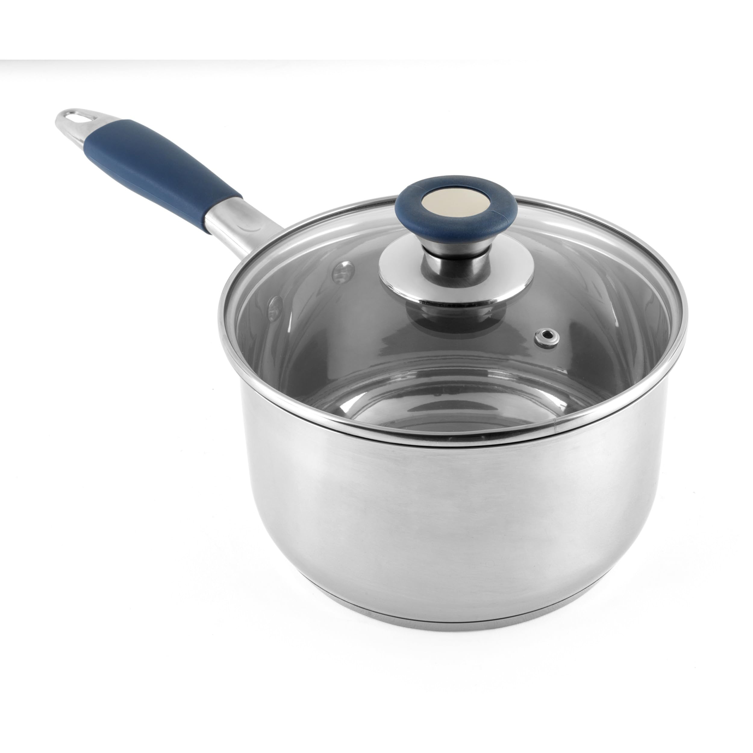 Russell Hobbs® RH01178EU - Batteria di casseruole in acciaio inossidabile da 3 pezzi | 16/18/20 cm | Con coperchi in vetro temperato