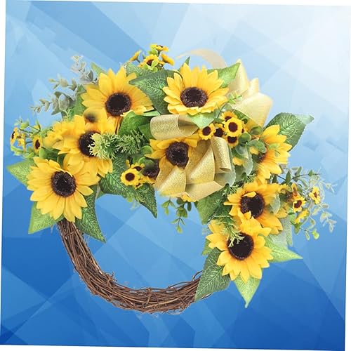 Miniatura 9 de 1 guirnalda floral para decoración decorativa de puerta delantera, coronas para decoración de puerta delantera, girasol, decoración de puerta
