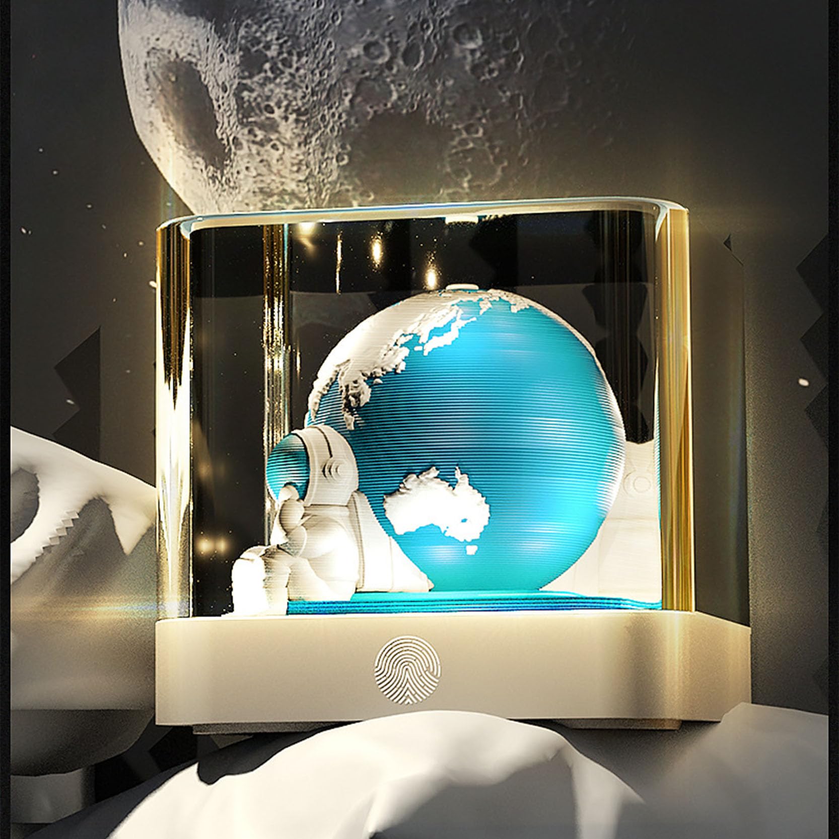 Abreißkalender 2024, Notizblock, 3D-Kalender 2024, Tischkalender mit LED-Lichtern, kreative Kunst, Notizblock, Papier, Notizblock, Papierschnitzerei, Erdform, Schreibtisch-Zeitmesser-Kalender, 9,8 x 8