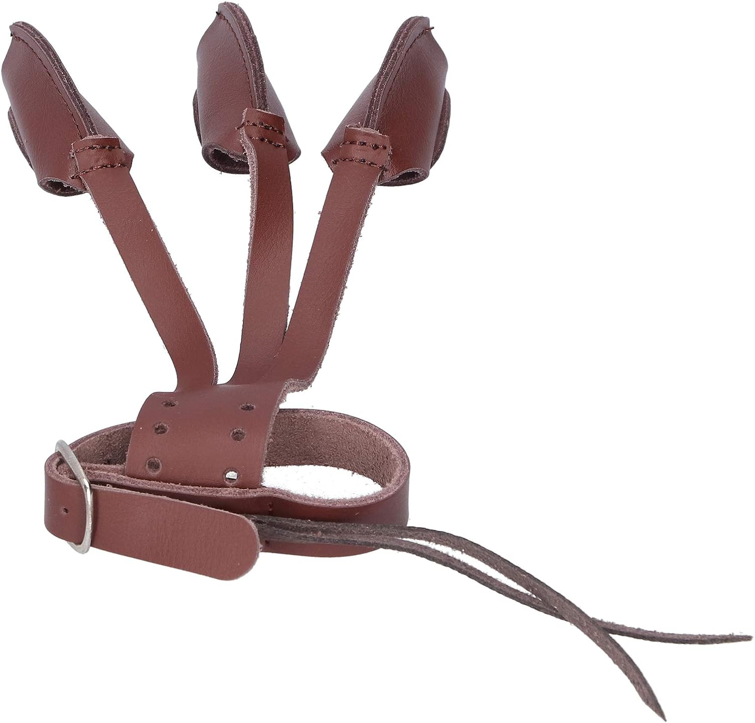 Rodipu Archery Glove, Wear‑Resistant Adjustable Thicken Practical with Buckle Hunting Three Fingers Glove, for Men Women Archery Training Hunting