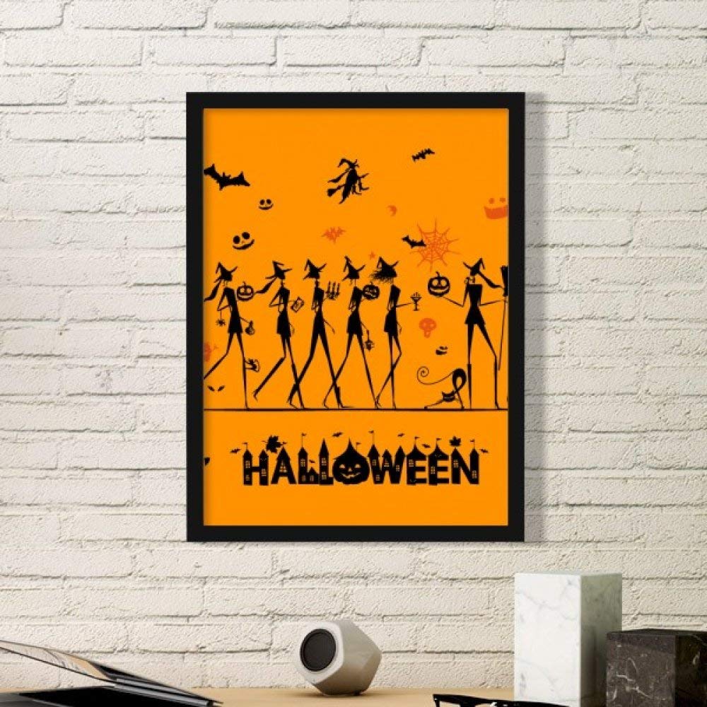 Peinture sorcière Halloween DIYthinker pour salon chaleureux noir