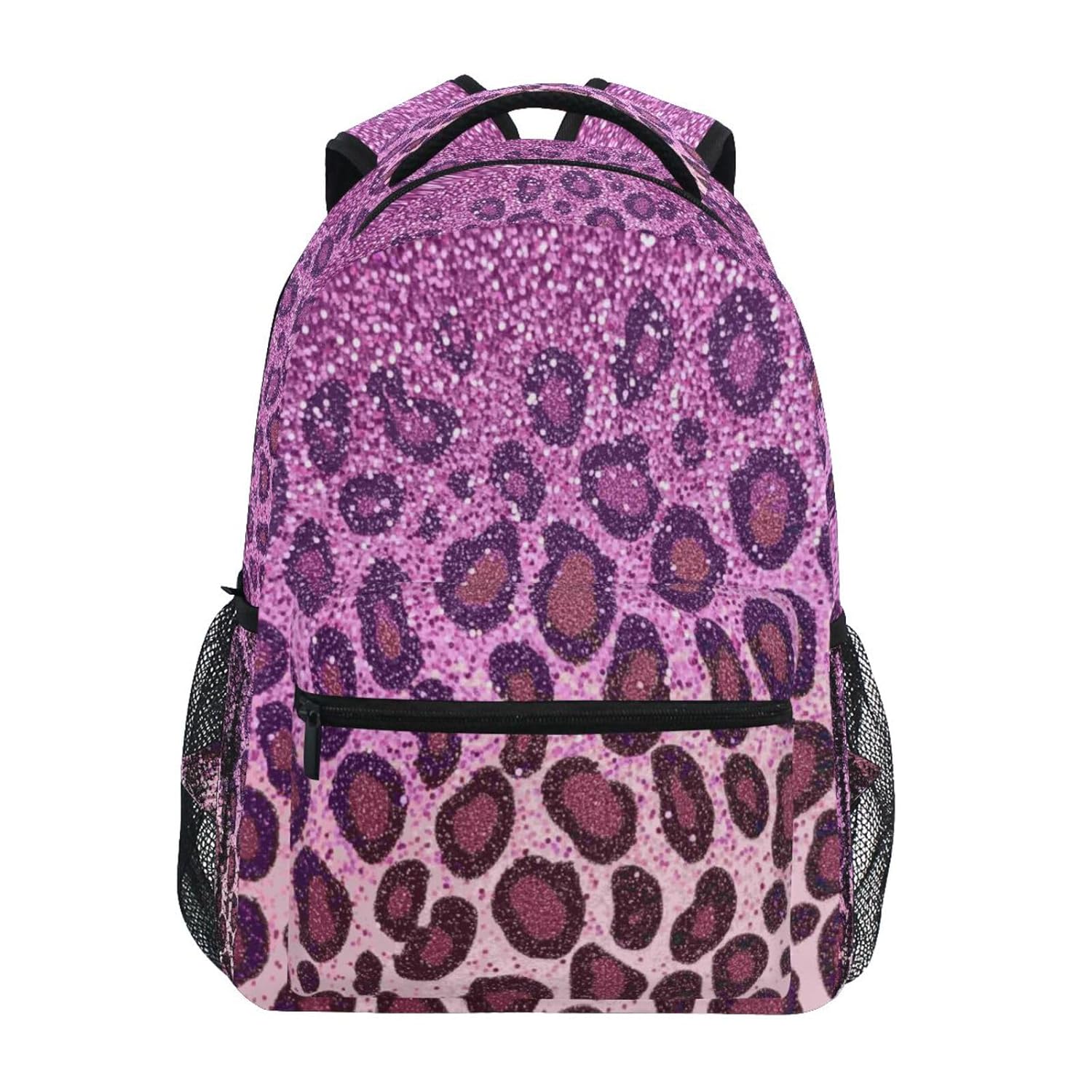 Kcldeci Bright Pink African Glitters Leopard Prints Kids Backpack for Boys Girls Elementary Schoolbag Kindergarten Bookbags Preschool School
