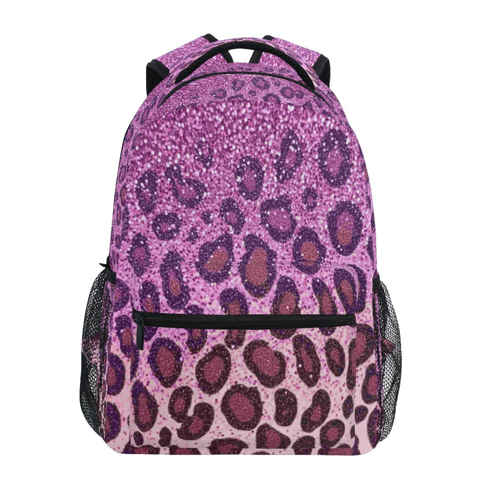 Kcldeci Bright Pink African Glitters Leopard Prints Kids Backpack for Boys Girls Elementary Schoolbag Kindergarten Bookbags Preschool School Bag