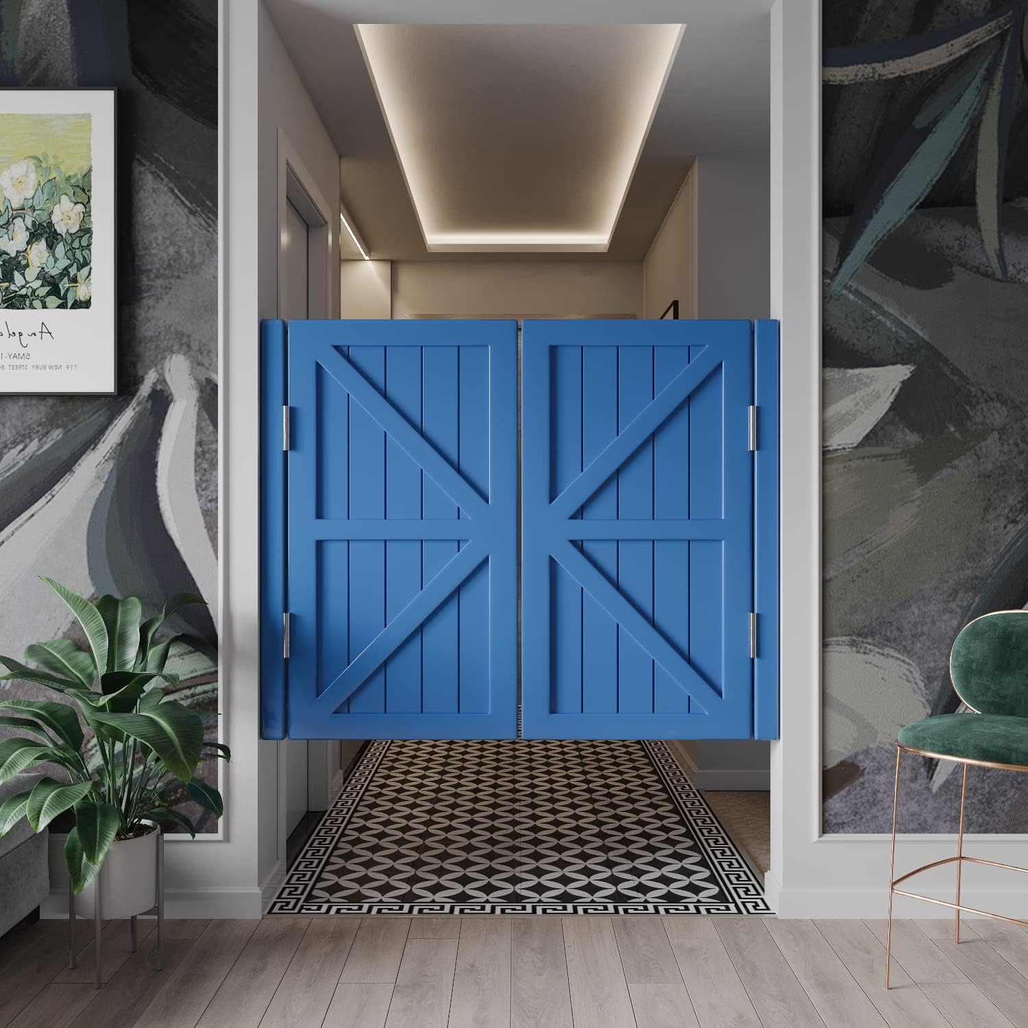 Porte de salon de séparation d'entrée en bois pour cuisine et magasin
