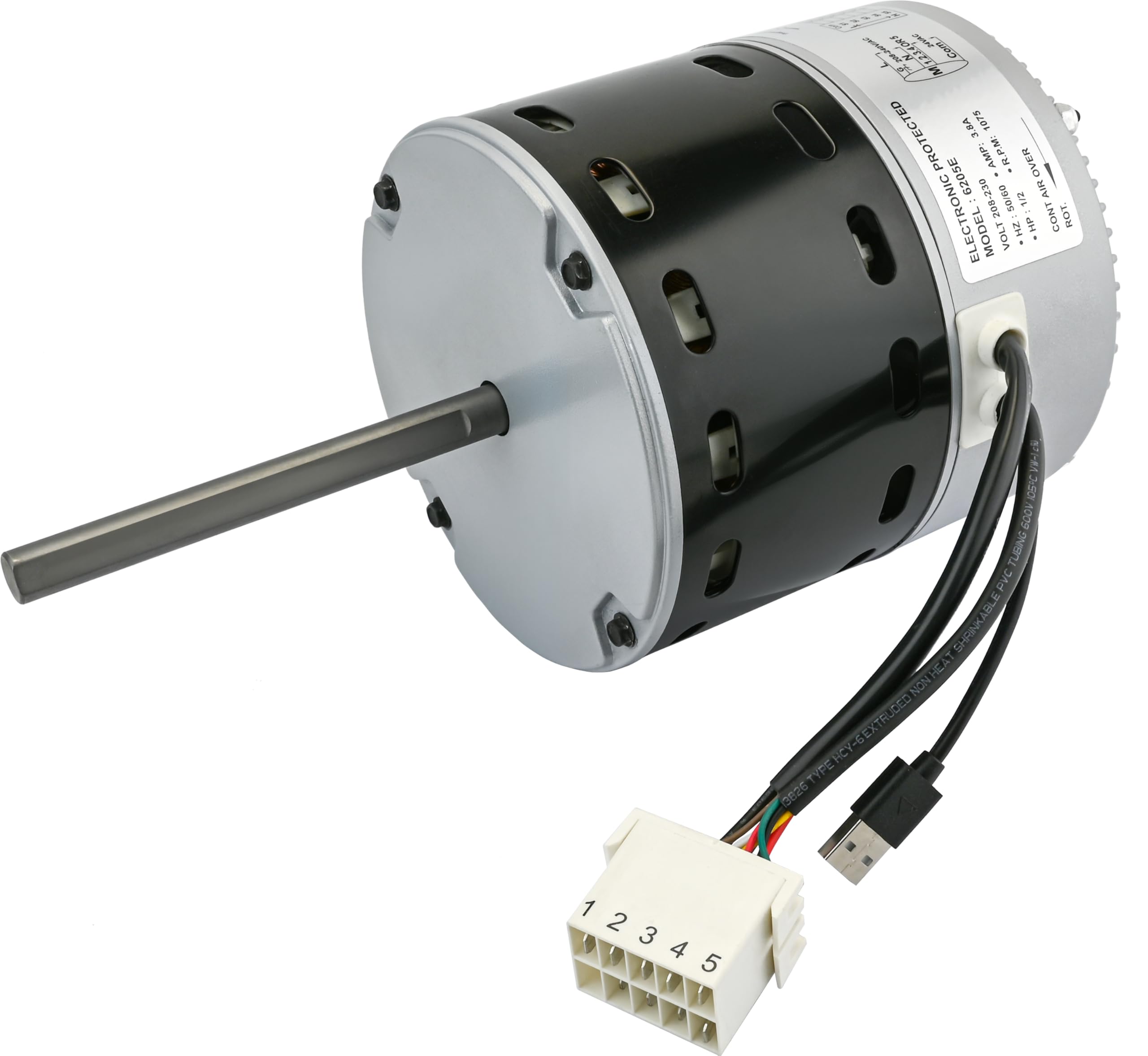 Photo 1 of 6205E Furnace Blower Motor Replacement, 1/2 HP X-13 Constant Torque Motor, 208-230V 50/60Hz 3.8A 1075RPM, Multi-Speed, Fit for American Standard & Trane, Carrier/ICP, etc