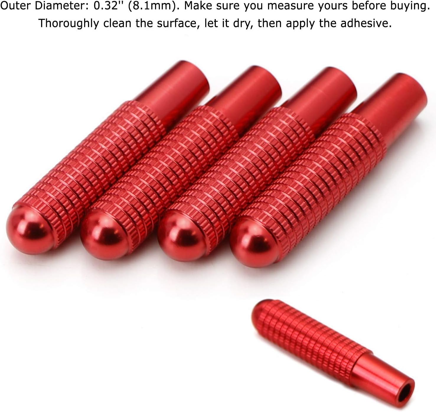 iJDMTOY 4pcs Red Aluminum Bolt-On Replace Door Lock Knobs Compatible with Mercedes C E S GLC GLE Class (W205 W213 X205 W166)