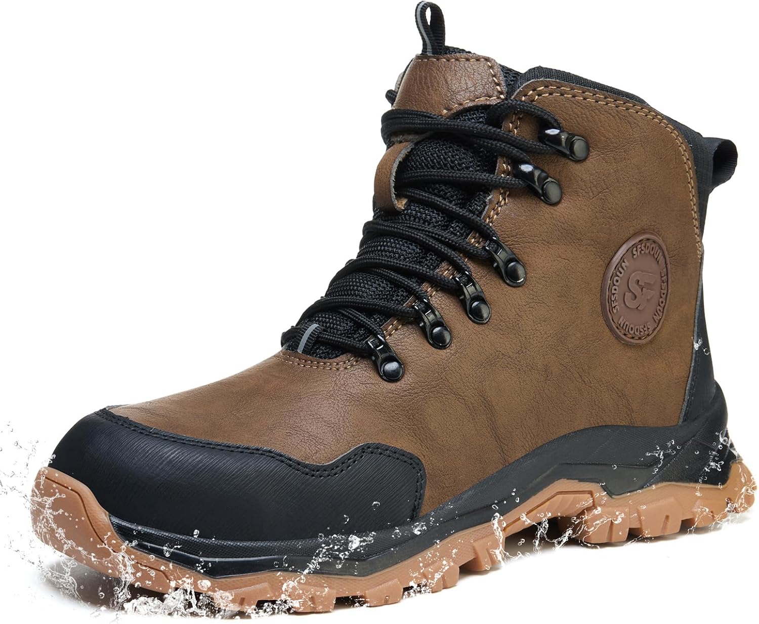Work Boots for Men,Puncture-Resistant Industrial Safety Boots,Lightweight Non Slip Work Shoes,Construction Indestructible Steel Toe Work Shoes.