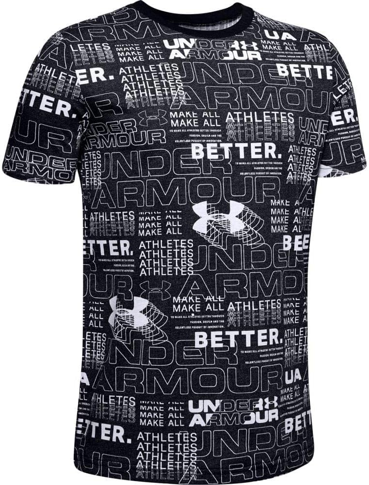 Boys' UA Perpetual Printed T-Shirt (Medium) Black/White