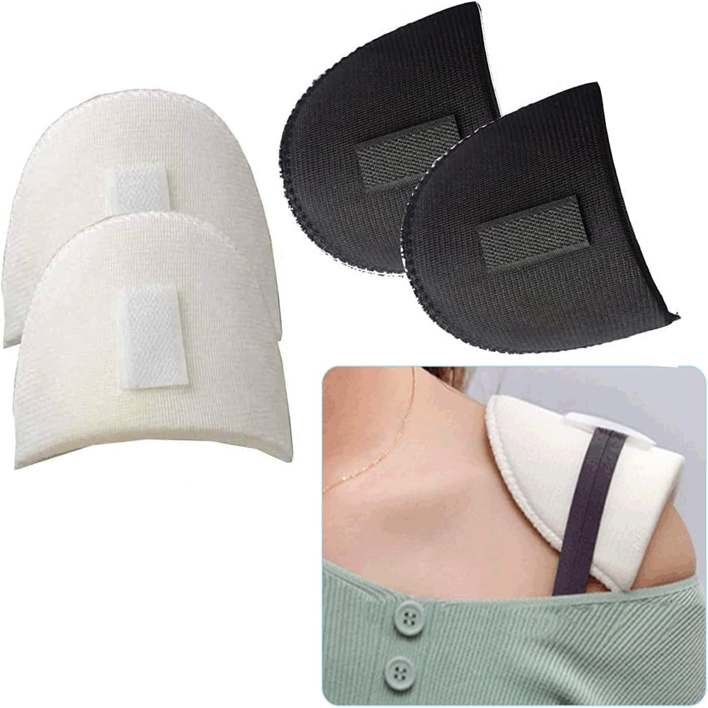 4 Pieces of Soft Non slip Shoulder Pads, Invisible Breathable Silicone Shoulder Pad, Women's