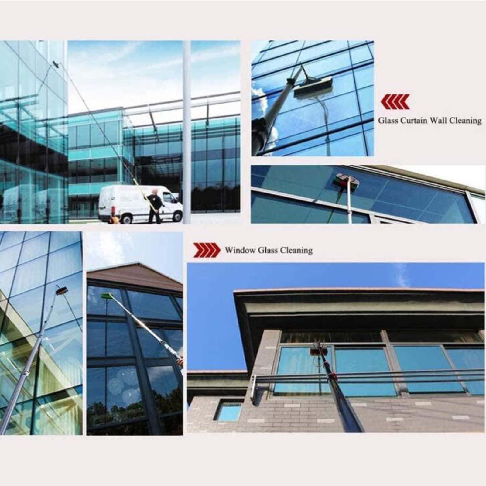 Cepillo para Limpieza de Ventanas, Kit de Poste con alimentación de Agua, Sistema de Limpieza con alimentación de Agua de 3,6-11 m, Limpiador de Ventanas de Aluminio para Exteriores 3 en 1 con mangu