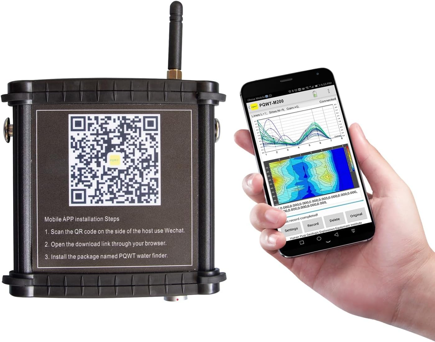 PQWT M200 Water Detector - High-Speed Ground Water Detector for Drilling Water Well Tools Suitable for Android System