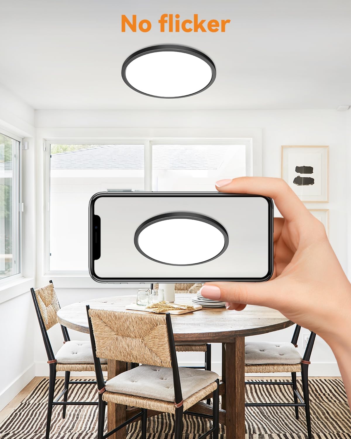 4PACK LED Flush Mount Ceiling Light Fixture Black, 9Inch 24Watt, 5000K Daylight Light, Ultra Slim Flush Mount Ceiling Lamp for Living Room, Dining Room, Hallway,NOT-DIMMABLE