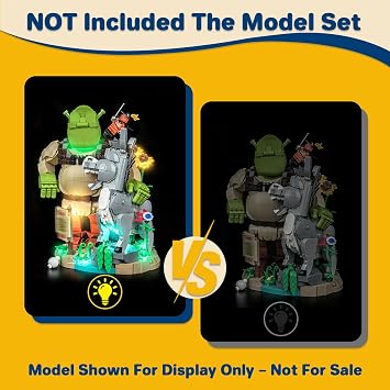 LocoLee LED Light Set Compatible with LEGO Shrek,Donkey & Puss in Boots,Decoration Lighting Kit Compatible with LEGO 72423 Shrek,Donkey Puss in Boots Blocks Model,No Model (72423-Standard Version)