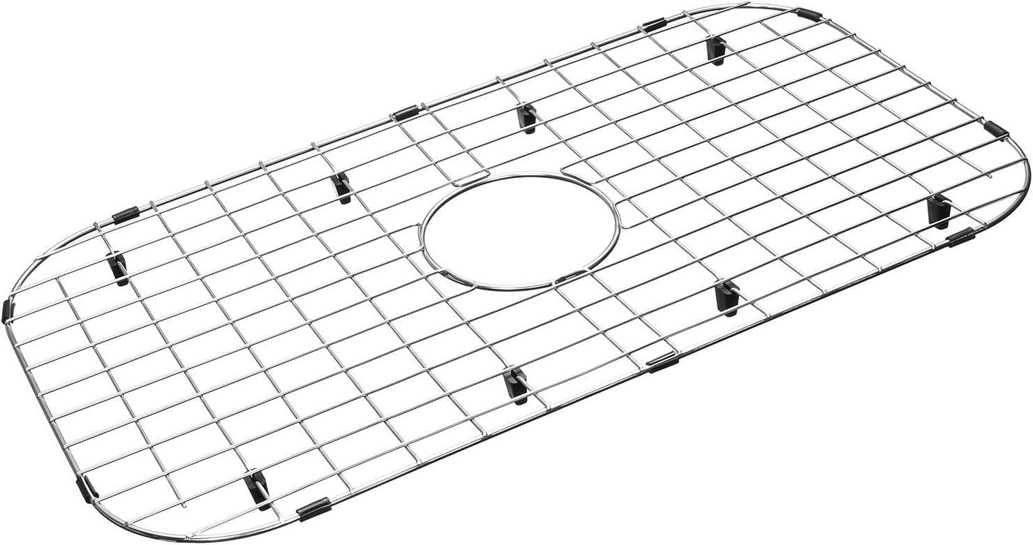 Sink Protector Grid 26-1/16" x 14-1/16", Centered Drain with Corner Radius 3-1/2", 304 Stainless Steel Material NLW2614C