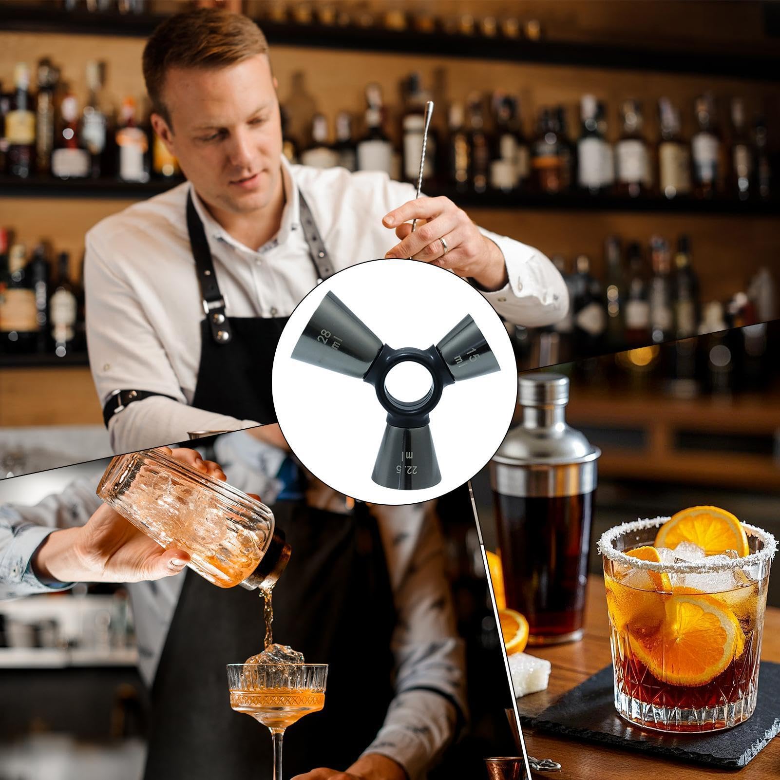 Jigger De Coctelería Medidor De Acero Inoxidable Resistente Puntas