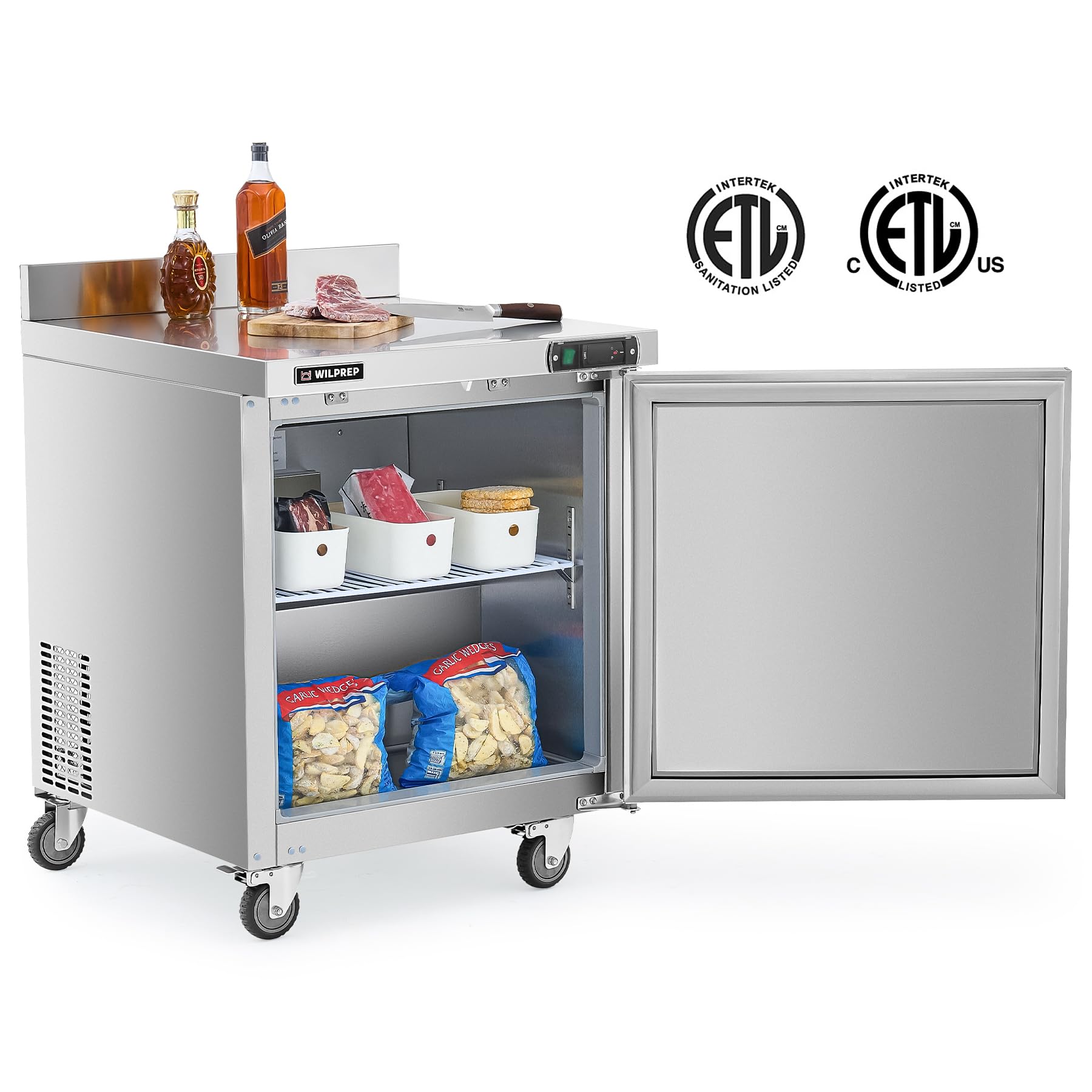 WILPREP Commercial Undercounter Worktop Freezer, 48