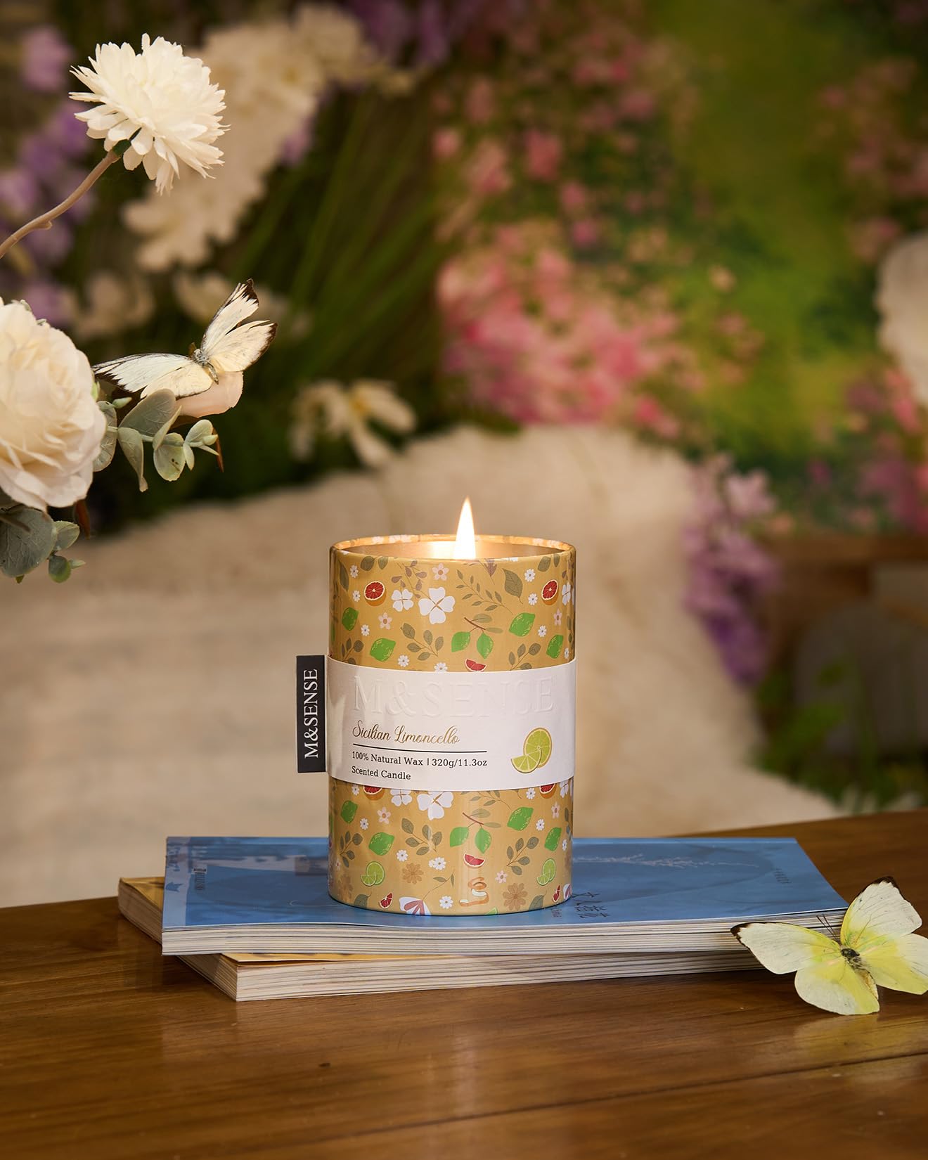 M&SENSE Sicilian Limoncello Organic Soy Scented Candles Gifts for Women Spring Holiday 320g 60H Jar Candle Gifts for Men Citrus Non Toxic Home Fragrance Candles for Summer Evenings Relaxation - Image 4