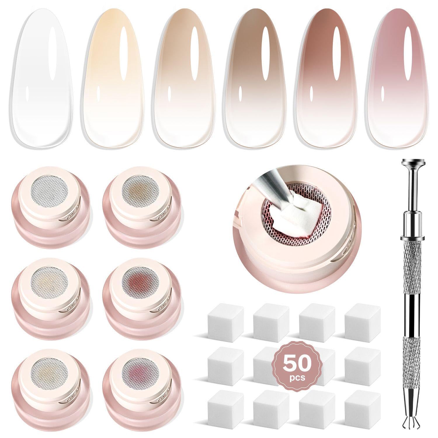 JODSONE 6 pezzi smalto gel per unghie Pat Painting Colori vivaci per manicure francese Blusher Nail art fai da te