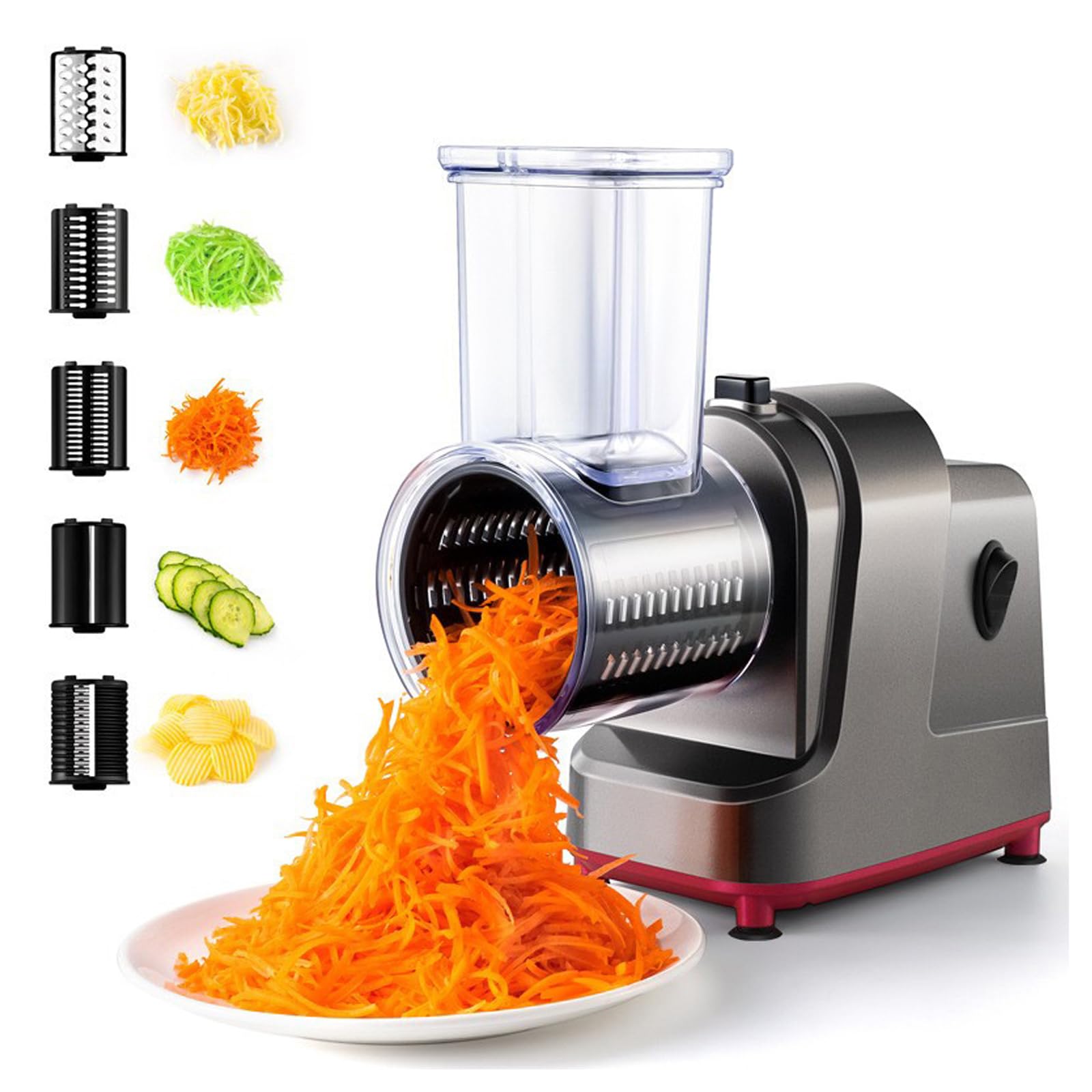 Cortador eléctrico de verduras, cortador de alimentos de acero inoxidable de alta velocidad para repollo, patatas, tomates, limones, máquina de cortar frutas de calidad comercial