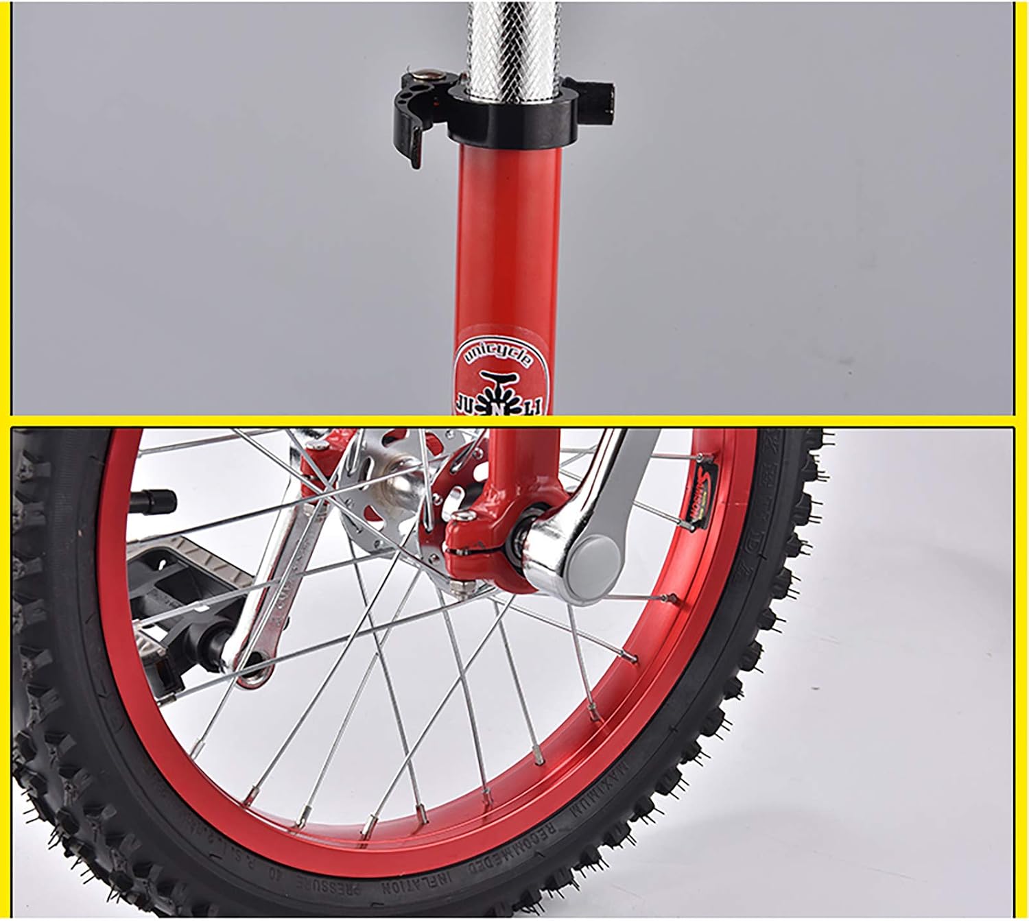 QWEASDF Unicycle, Classic Skid-Proof Wheel Bike Mountain Tire Cycling Self Balancing Exercise with Color Alloy Rim, Outdoor Sports Fitness Exercise, 16", 18",Purple,16"