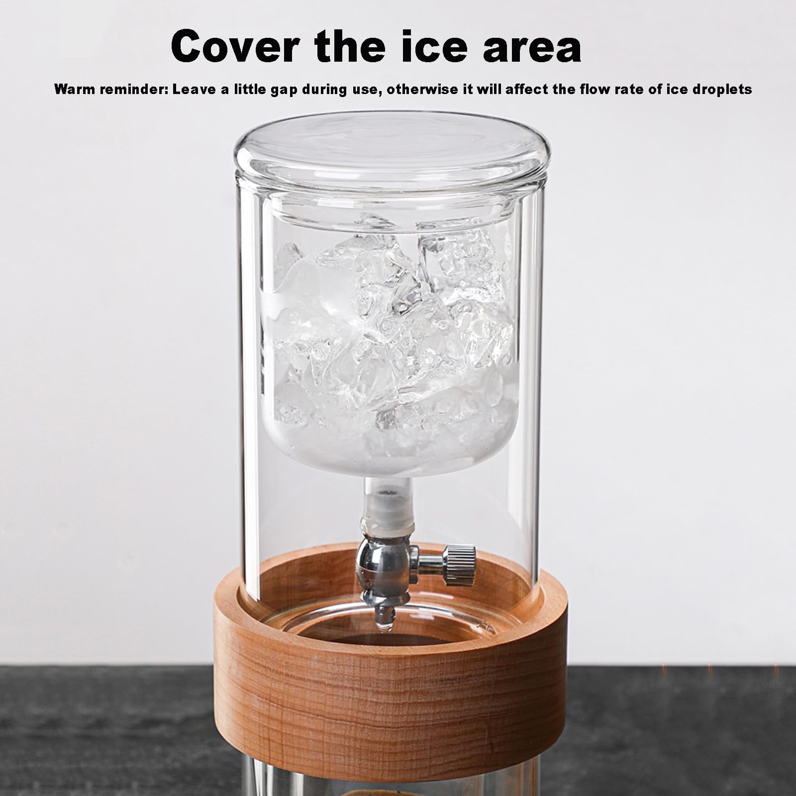 Cafetera Ice Cold Brew Dripper, tasa de goteo ajustable, capacidad de 500 ml, gotero de hielo desmontable para el hogar y la oficina