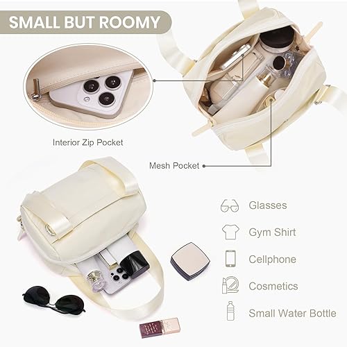 Miniatura 5 de Mini bolsa de gimnasio pequeña bolsa de lona para mujer, bolsa de entrenamiento rosa, ligera, para viajes de fin de semana, deportes, yoga, fitness