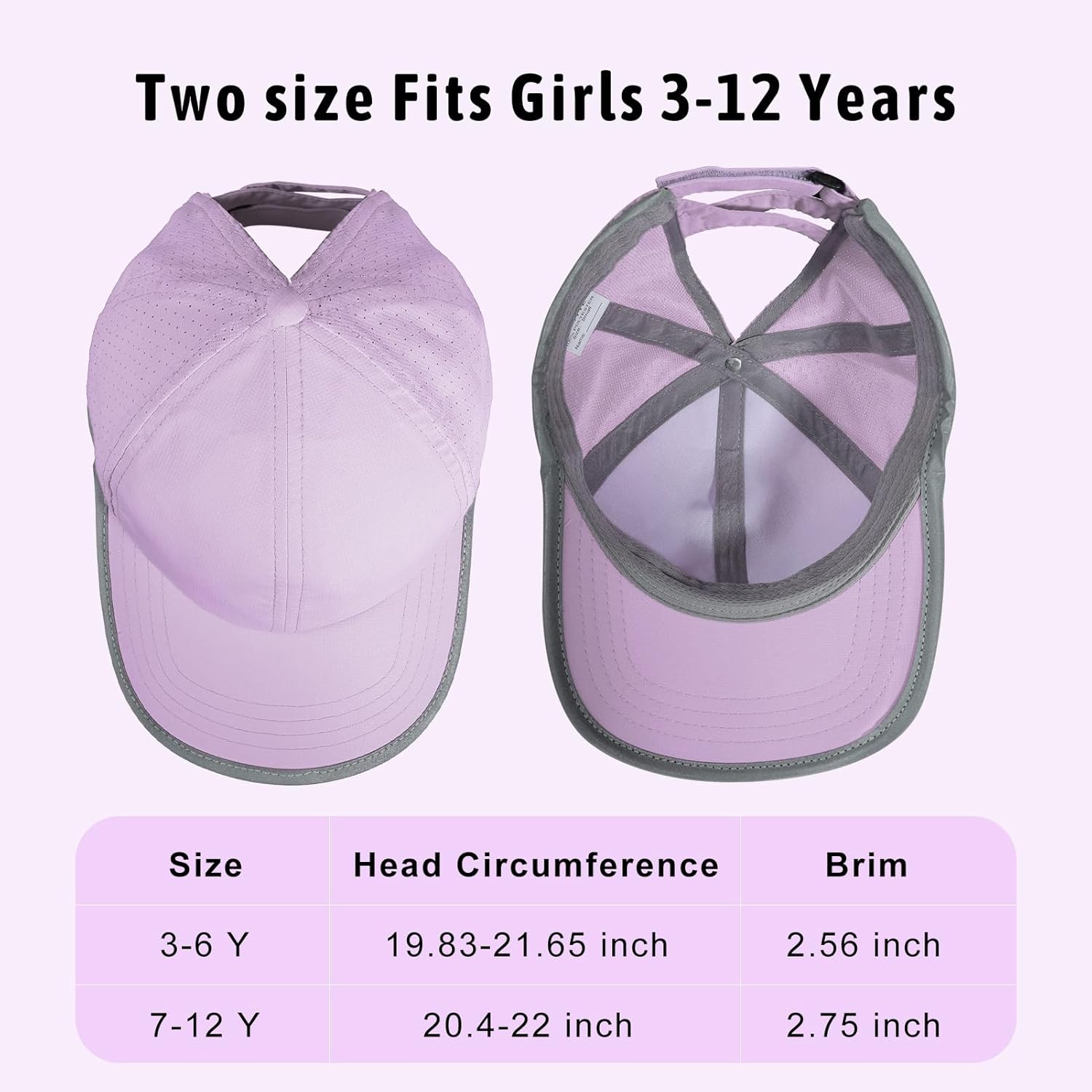 Girls Criss Cross Ponytail Baseball Cap Reflective Quick Dry Hat Kids Cooling Mesh Outdoor Sports Hat for Age 3-12 - Image 6