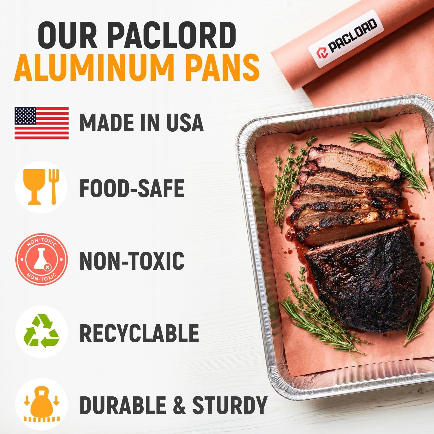 Aluminum Foil Pans - Full-Size 21" x 13", Pack of 25 - USA-Made Disposable Aluminum Trays for Steam Table & Chafing Racks - Great for Baking, Catering, BBQ, Parties, Food Delivery