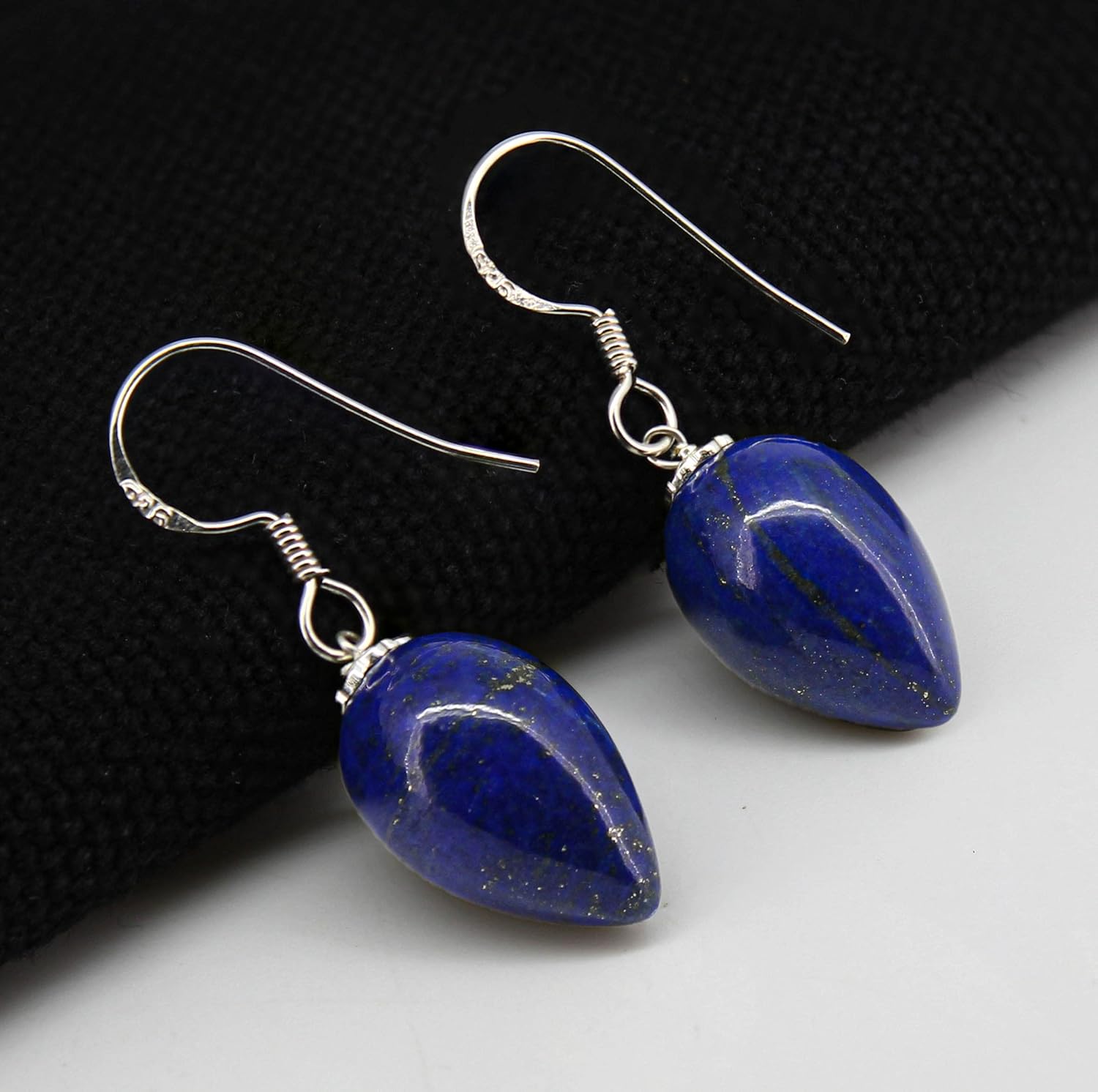 Dangle Drop Earrings for Women, Teardrop Crystal Earrings, Natural Gemstone Jewelry, 925 Silver, Everyday Wear, Gift for Mom Girlfriend Daughter, 1-1.5 inch - Image 4