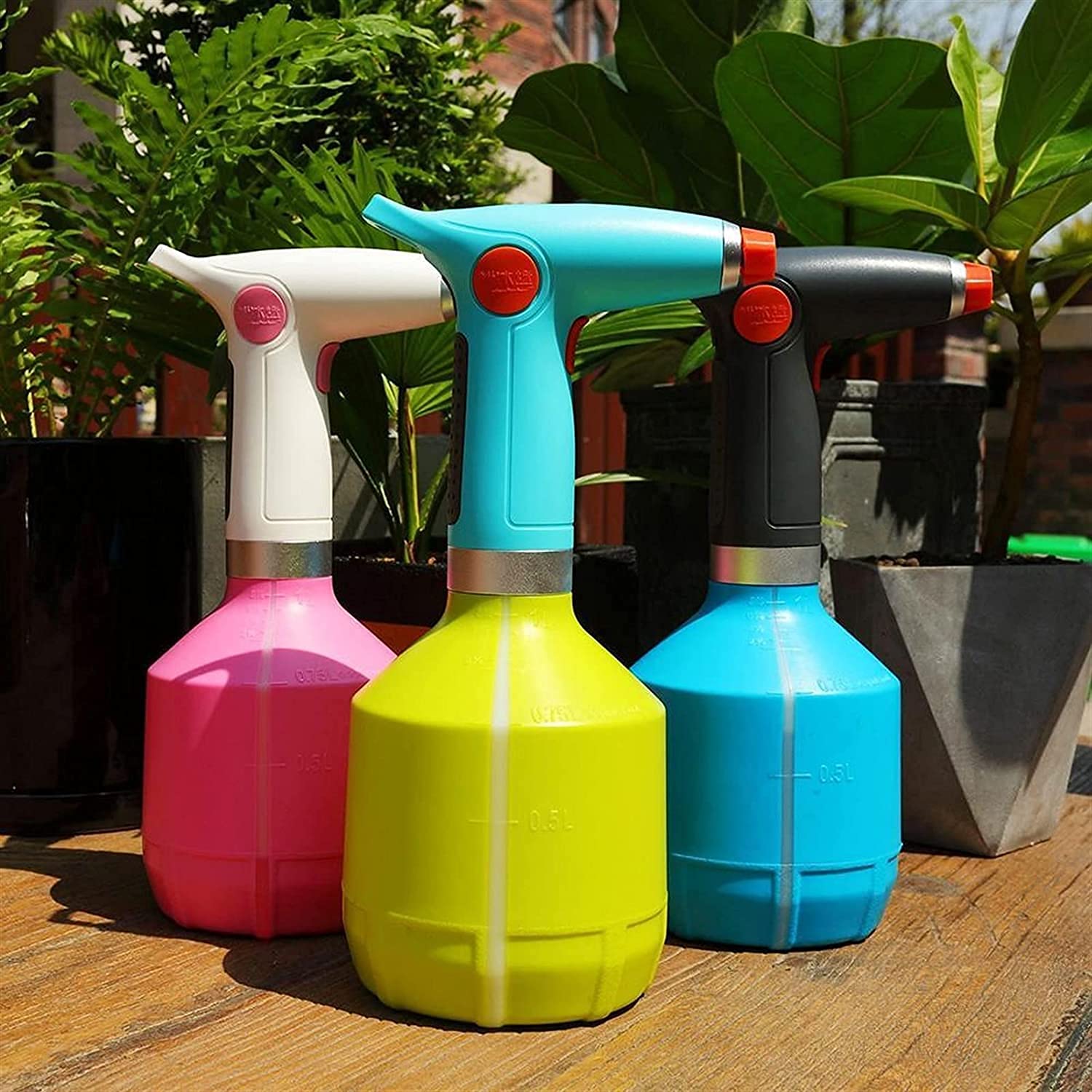 Gießkanne aus ABS-HDPE | Mehrfarbig 10,5 x 13,5 x 26,5 cm for Garten-Bonsai im Innen- und Außenbereich: Elektrisches Bewässerungsgerät(Roze)