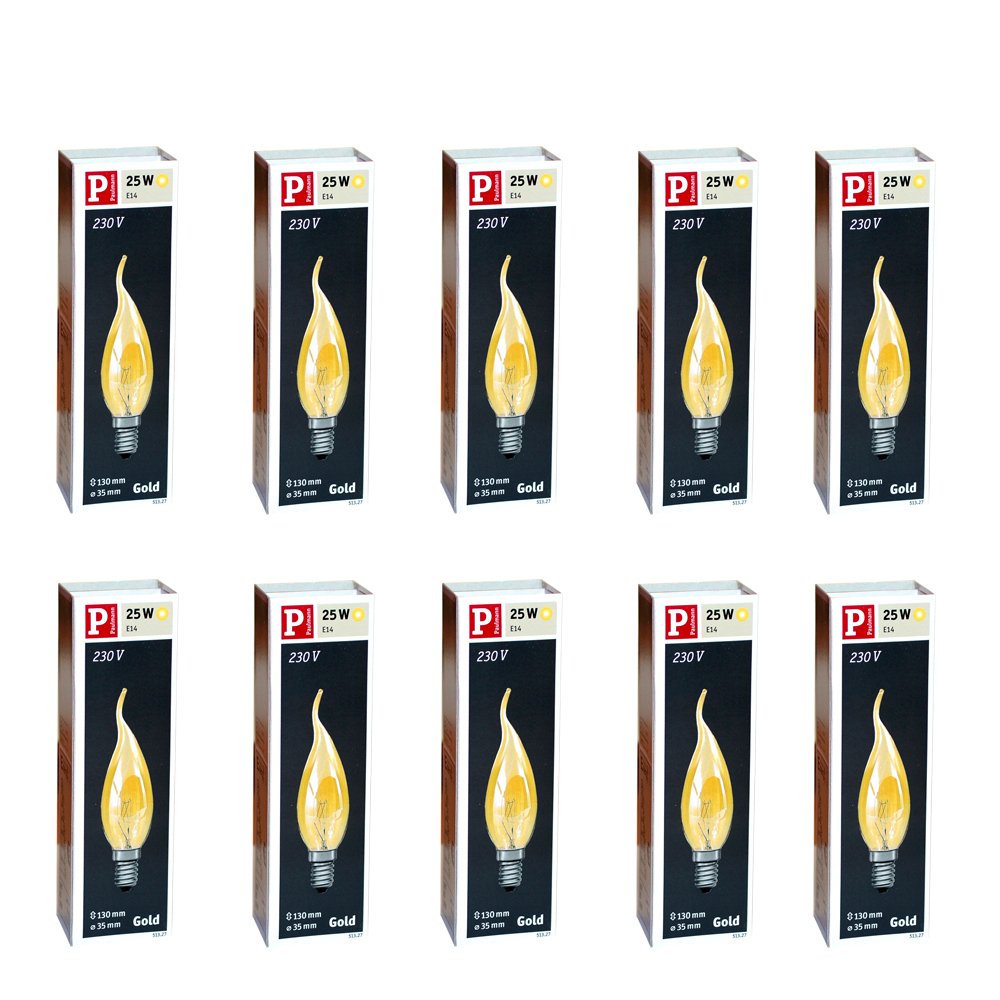 Ampoule Bougie Paulmann Vent D'or 25W E14 - Forme Coup De Vent - Neuf