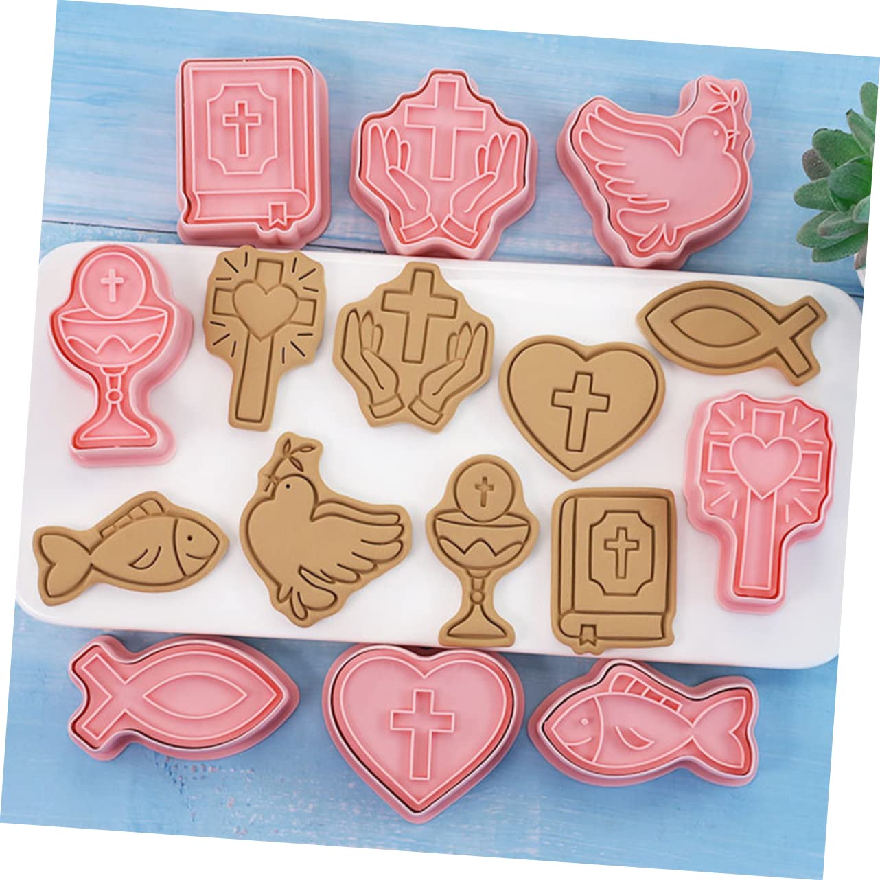 MAGICLULU 5 Ensembles Moule Biscuit Hexagonal Ustensiles De Cuisson Accessoires De Pâtisserie Pour Biscuits Outil De Cuisson De Pâques Fournitures De Pâtisserie Nourriture Pp 8 Pièces * 5