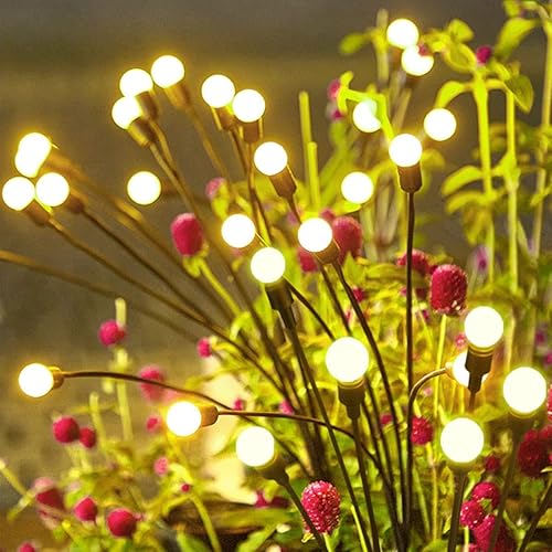 Starburst - Luz solar de luciérnaga LED para exteriores, IPimpermeable, luces decorativas de jardín para camino, patio, luces solares para