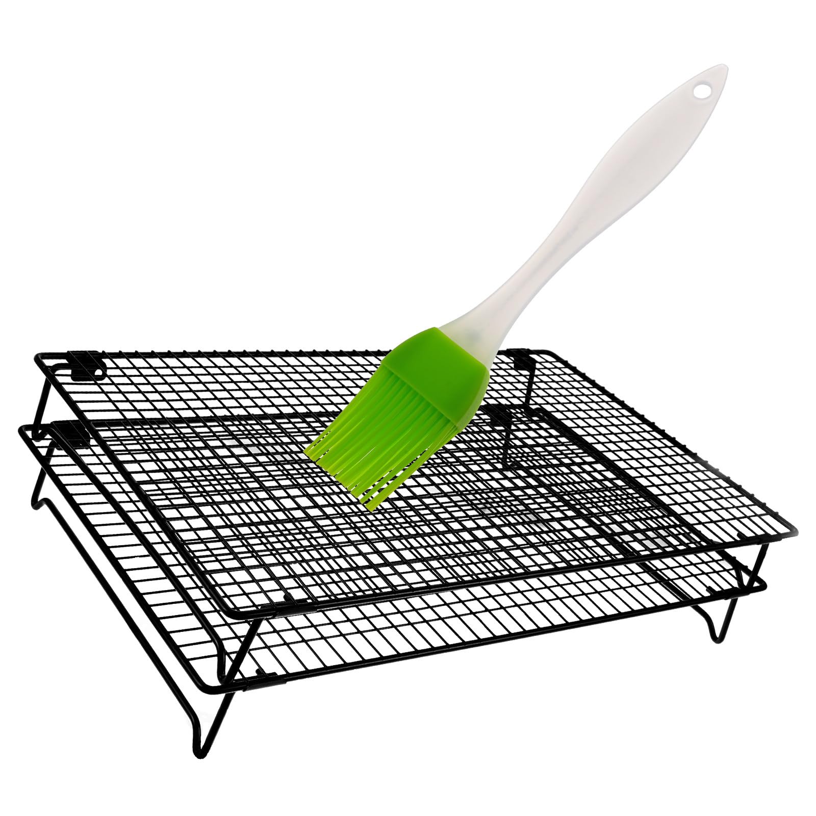 Kühlgitter Hitzebeständig aus Kohlenstoffstahl Stapelbares 2-lagiges mit Bügelförmigen Füßen und Grate Zufällige Farbe zum Backen und Abkühlen von Keksen