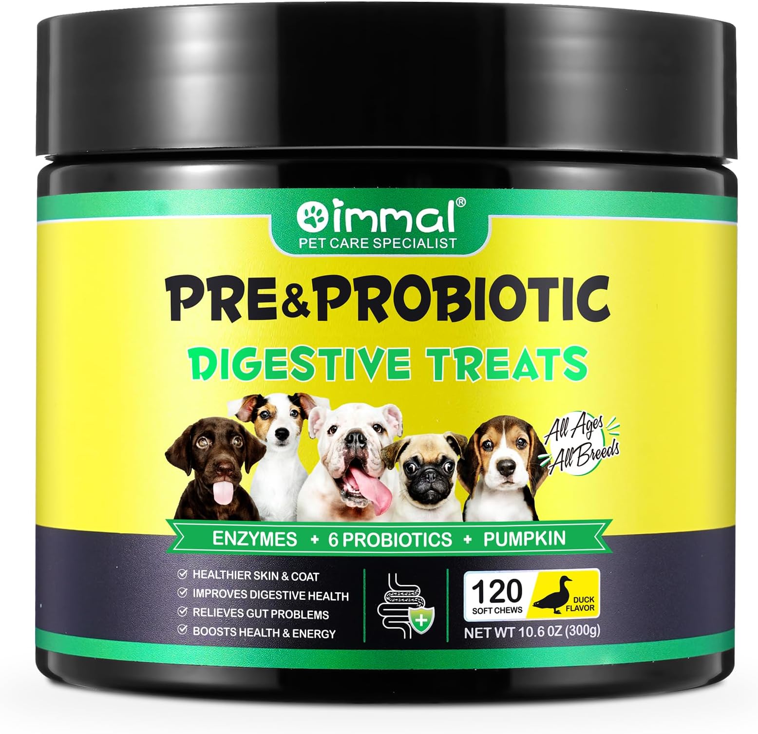 Probiotics for Dogs, Pre & Postbiotic Digestive Treats For Dogs, Dog