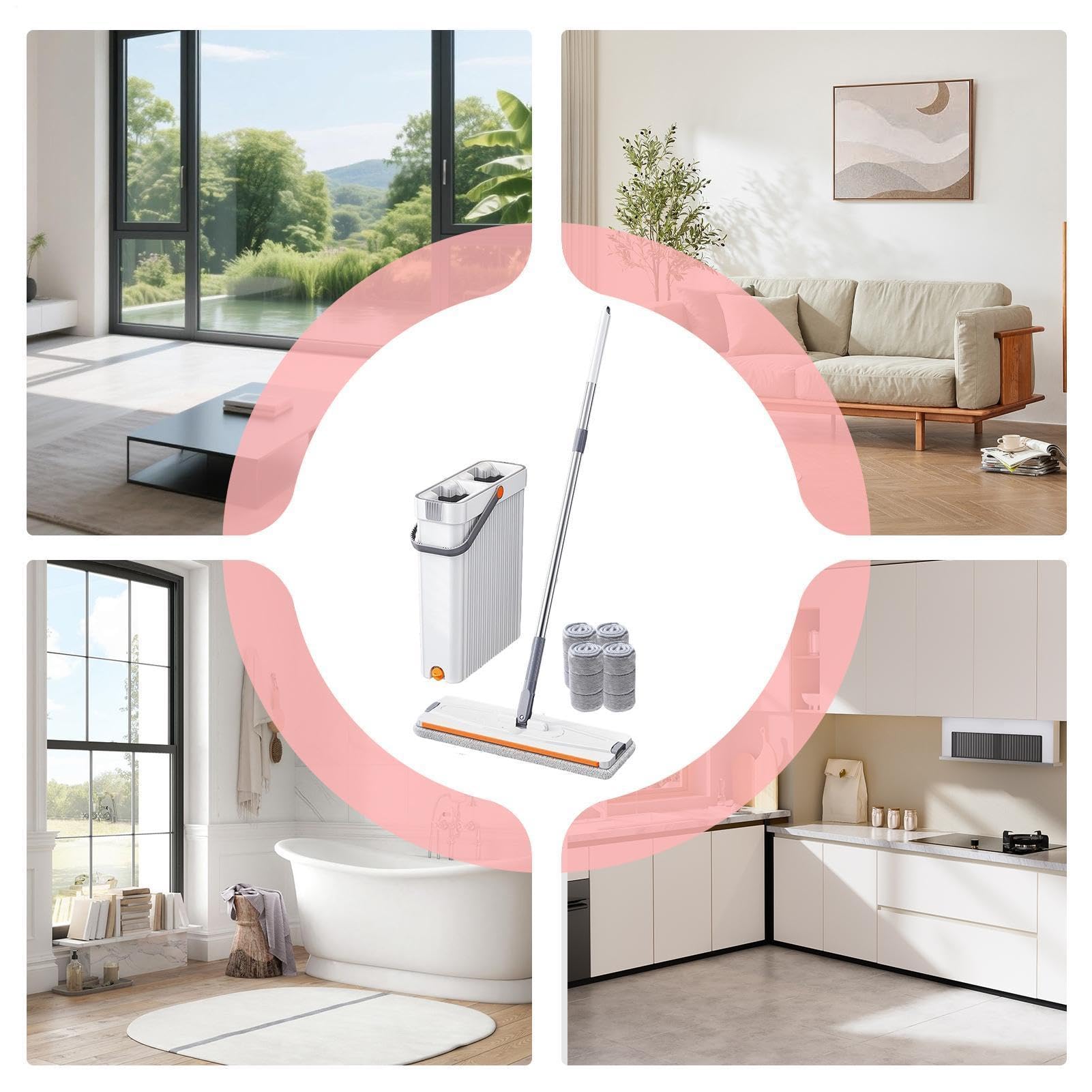 Set Di Secchio E Mop Per Pavimento Utensile da Pulizia Domestica Bagnato