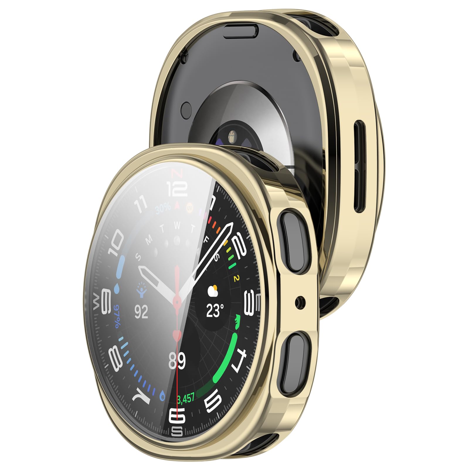 Schutzhülle für Samsung Galaxy Watch 8, 40 mm, 44 mm, weich, flexibel, TPU, ultradünn, kratzfest, vollständige Schutzhülle für Samsung Galaxy Watch 8 Smartwatch (Gold, 44 mm)