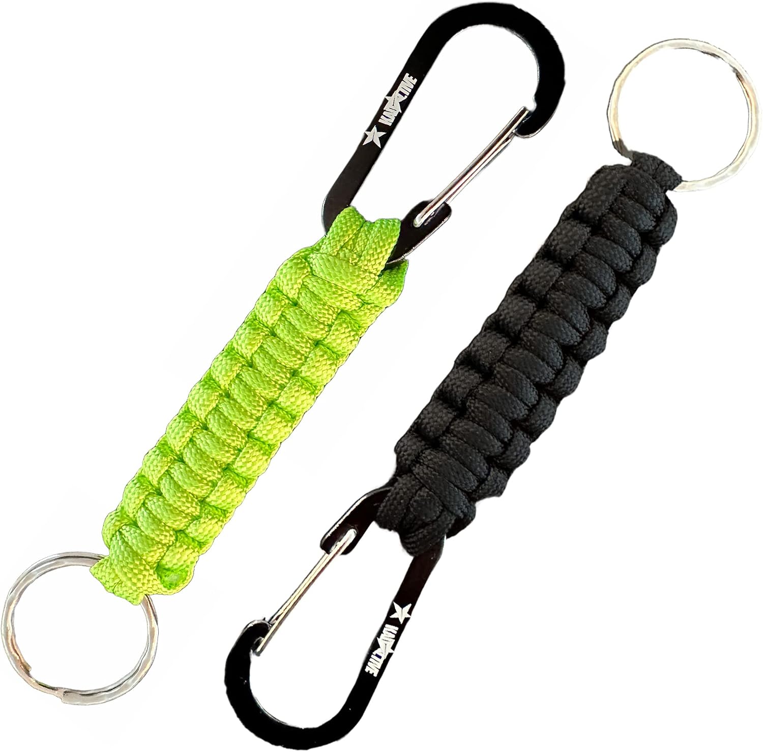 Paracord Keychain With Carabiner - 2Pcs Carabiner Keychain for Backpack, Survival, Camping. Paracord Key Chains Men