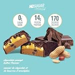 No Sugar Joybar Collagen Bar - Chocolate Peanut Butter - 0g Sugar, 14g Protein - Nourish Inside & Out - Low Calorie, High Protein Snack - Supports Skin, Hair, Nails & Joint Health - 12 Pack