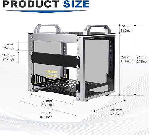 Miniatura 3 de GeeekPi Gabinete de servidor 4U, mini rack de servidores de 10 pulgadas para equipos de red, servidores, audio y video, DeskPi RackMate T0 para
