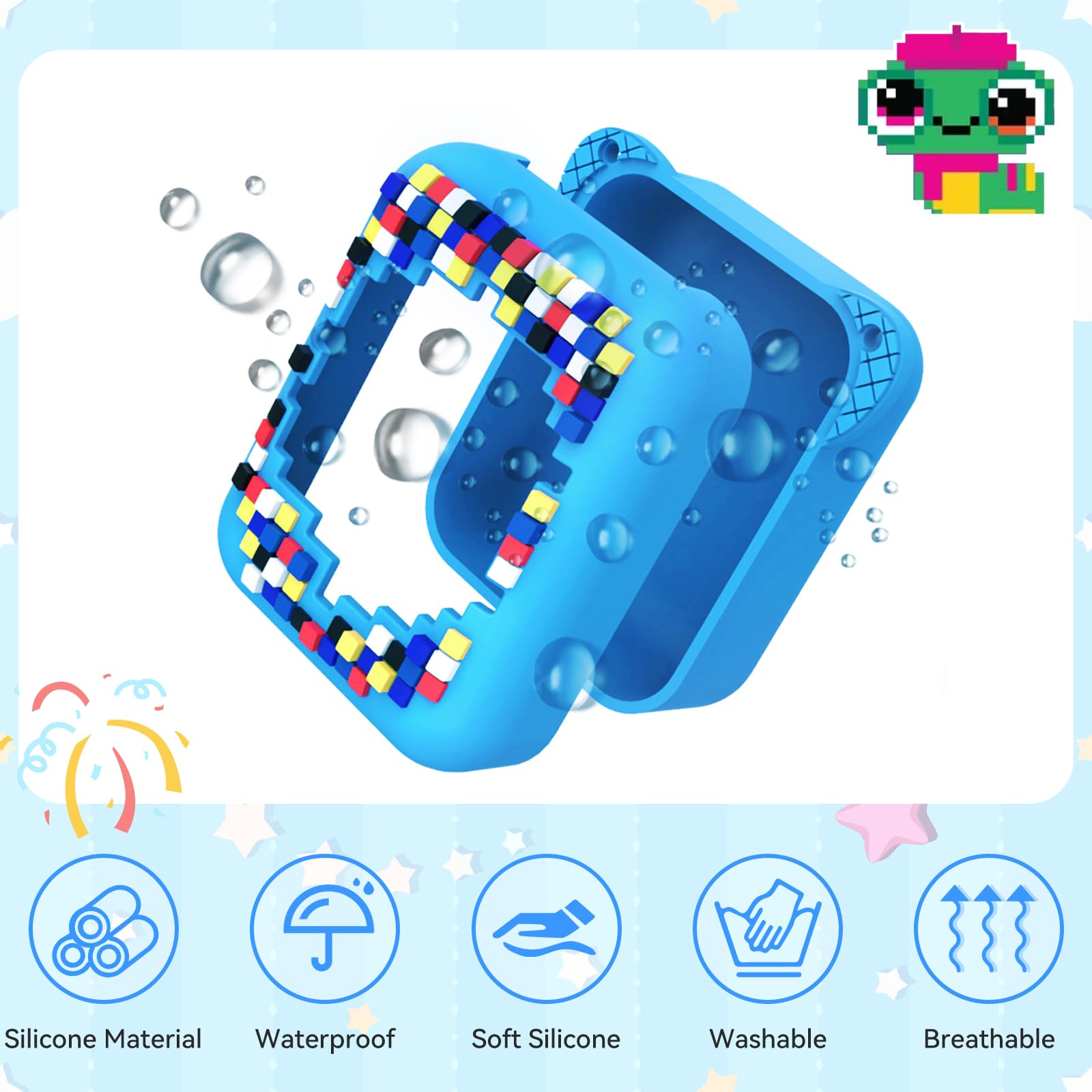 MOWYEOK Custodia Protettiva per Animale Domestico Digitale Giocattolo Interattivo Bitzee, Custodia Protettiva con Stampa Alimentare, Compatibile con Accessori per Animali Digitali Giocattolo Interatt