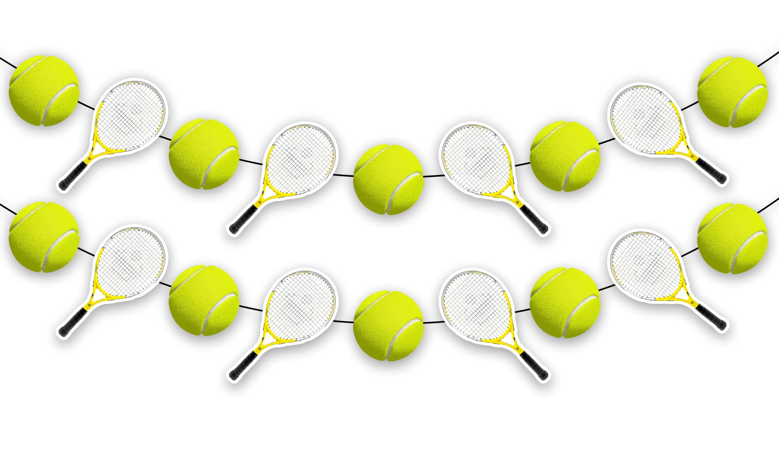 Tennis Garland Decoration - Sports Theme Party Banner - Vibrant Hanging Dcor - Durable & Reusable - Perfect for Celebrations, Events & Festive Gatherings