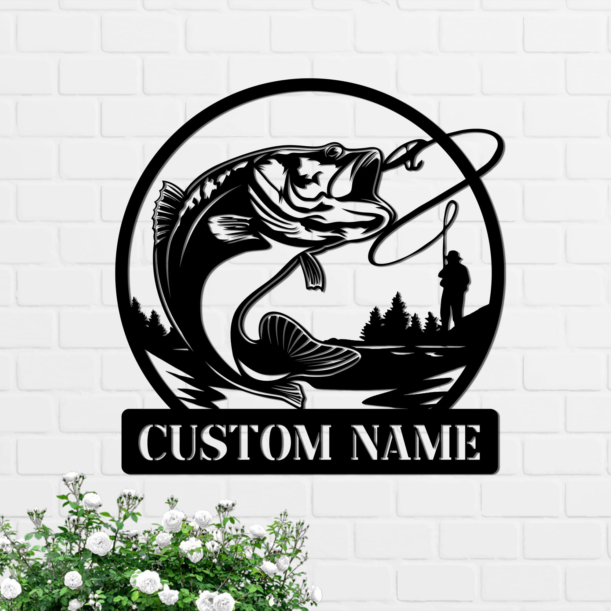 Bass Fishing Custom Metal Sign | Fisherman Wall Art Metal Signs Customized | Fisher Personalized Home Decor Sign | Custom Signs Outdoor Metal | Indoor