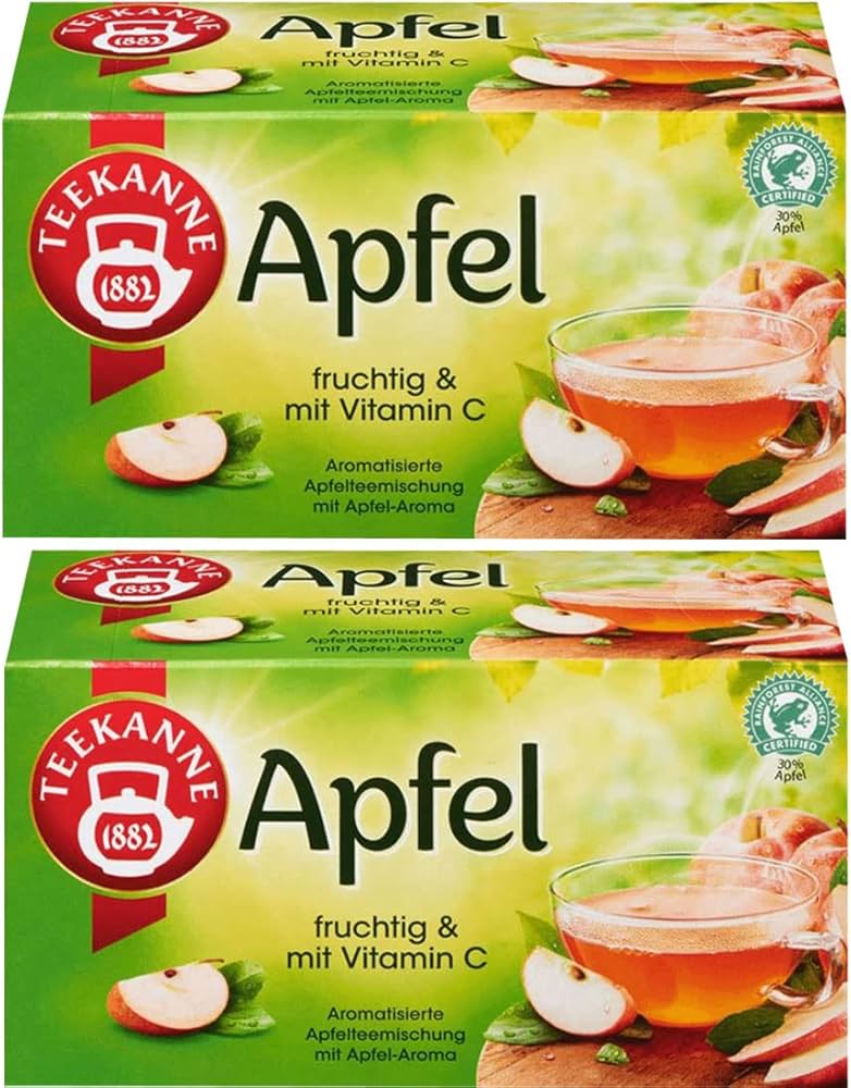 Amazon.com: Teekanne - 2x Apfel (Apple) Tea Bags 60g (Each Box is