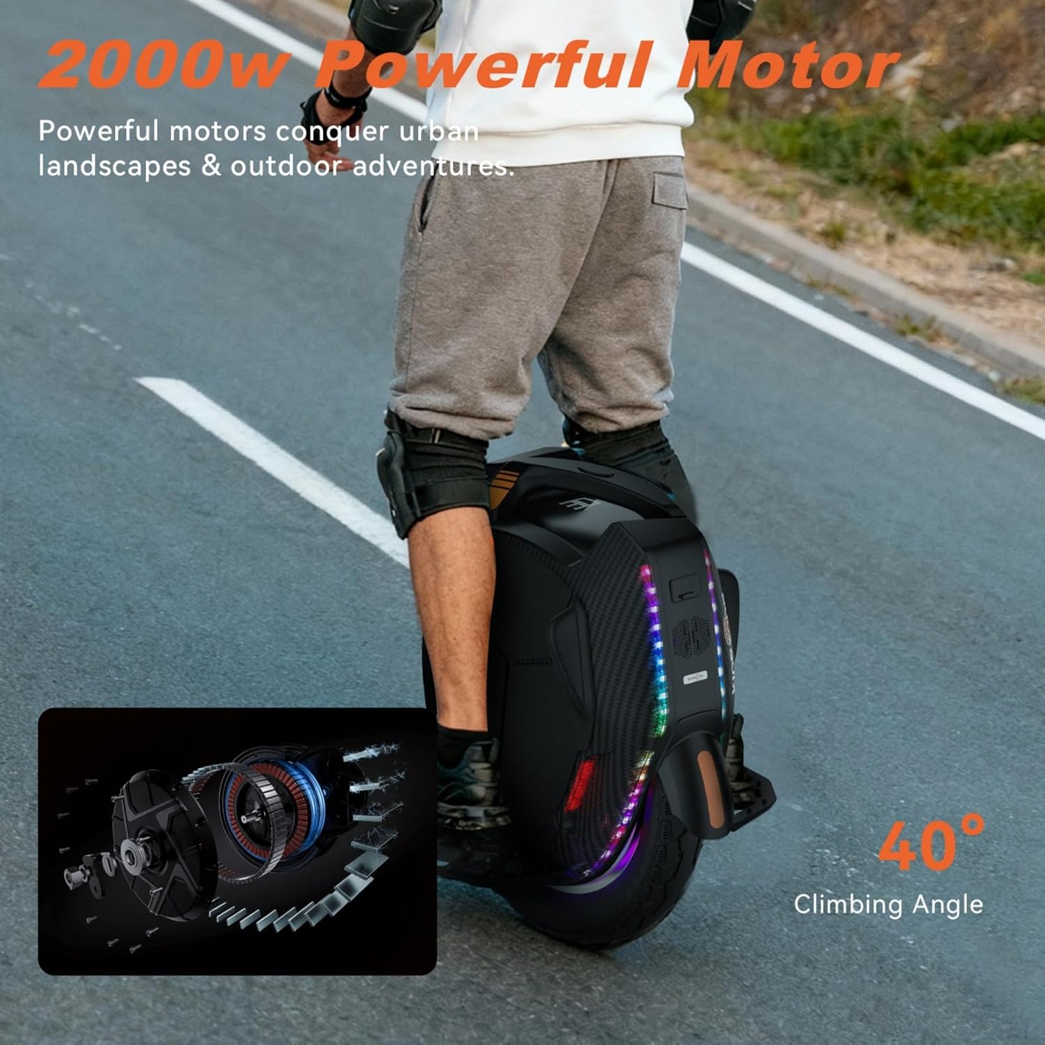 KINGSONG 16XPRO Electric Unicycle, 87-99mi Long Range & 4600W Peak Motor, UL2272 Certified Smart Electric Monowheel for Self-Balancing Unicycle for Adults Teens Commuting (Black)