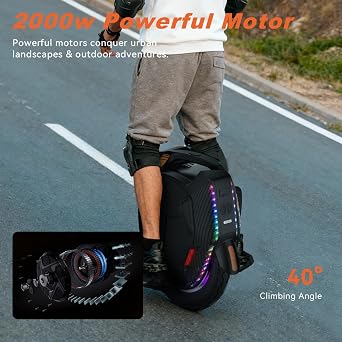 KINGSONG 16XPRO Electric Unicycle, 37 MPH Top Speed, 89 miles Long Range & 4600W Peak Motor, UL2272 Certified Smart Electric Monowheel for Self-Balancing Unicycle for Adults Teens Commuting (Black)