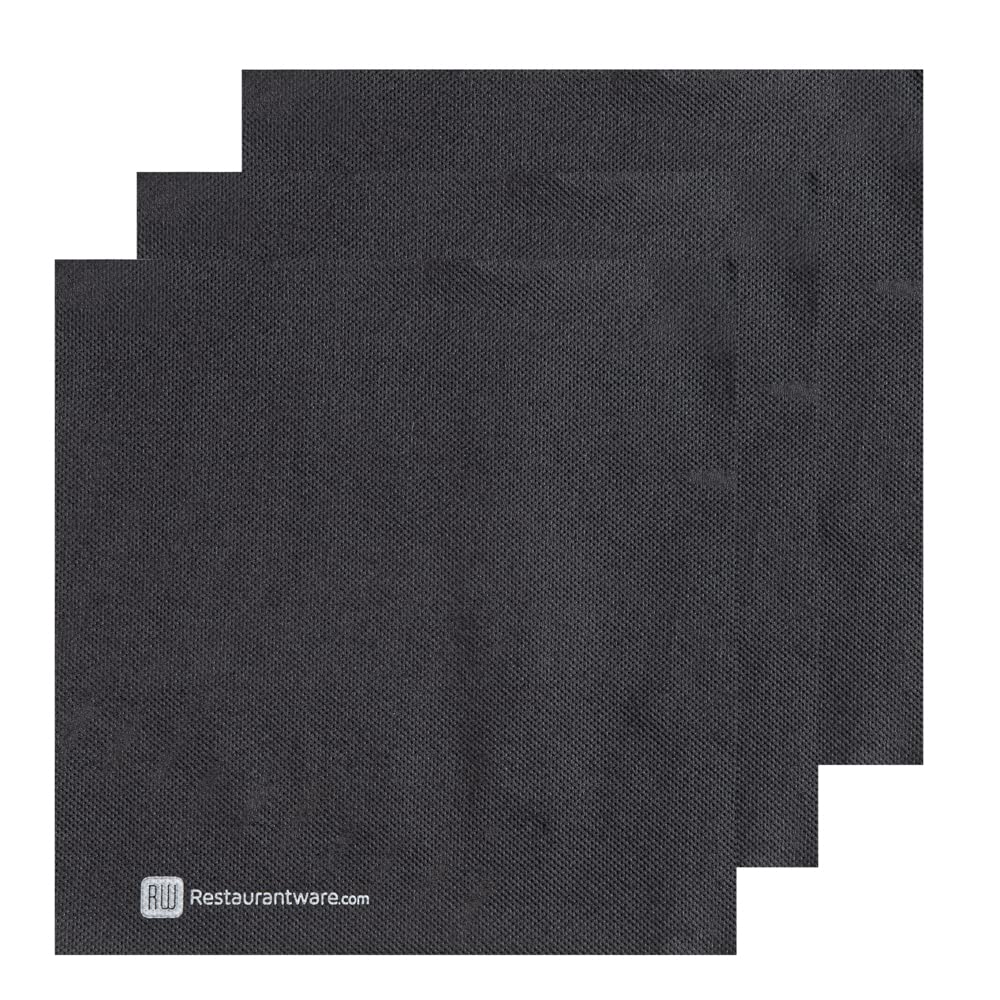 Restaurantware Luxenap - Servilletas de cena de 2 capas de 15.5 x 15.3 pulgadas, 50 servilletas desechables, suaves y absorbentes, de papel negro, plegadas, cuadradas para almuerzo, cena o uso diario