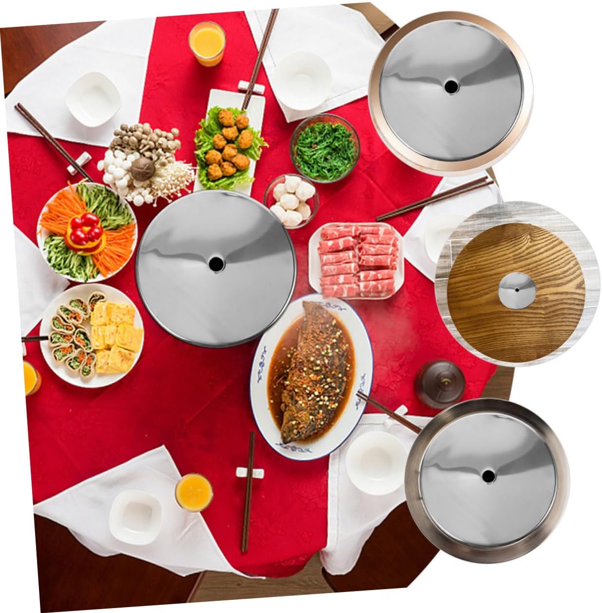 MAGICLULU Stainless Steel Heat Diffuser Ring for Induction Burner Plate Hot Pot Table Ring Cover