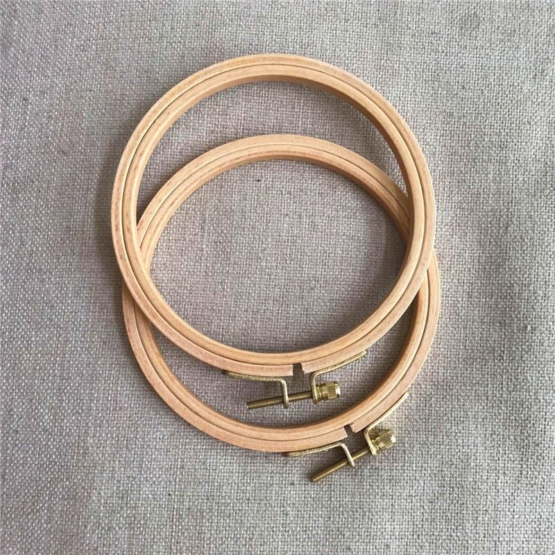 Beech Wood Embroidery Hoops - Small Round Craft Frames for Hand Stitching, Cross Stitch, DIY Art, Natural Wooden Hoops Small Wooden Craft Rings Round Stitching Frames (5pcs, 3 inch)